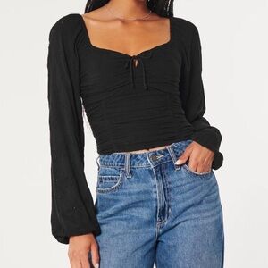 Hollister Co. Long-Sleeve Ruched Waist Top - Size Small